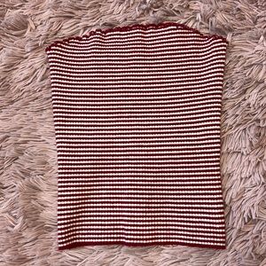red and white striped tube top